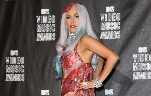 lady gaga meat dress real meat. lady gaga meat dress real meat