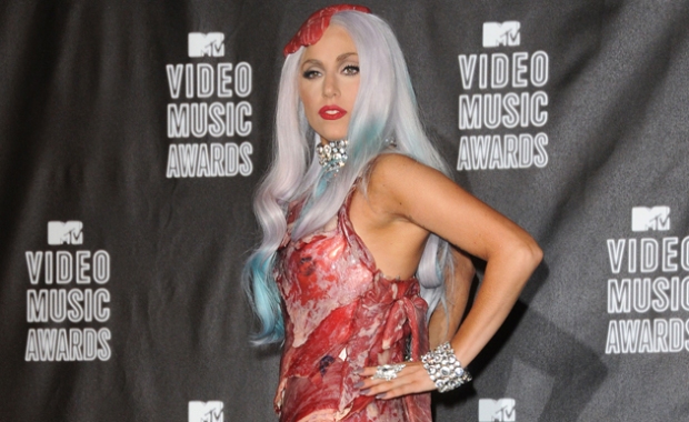lady gaga meat dress real meat. Would you wear a meat dress?